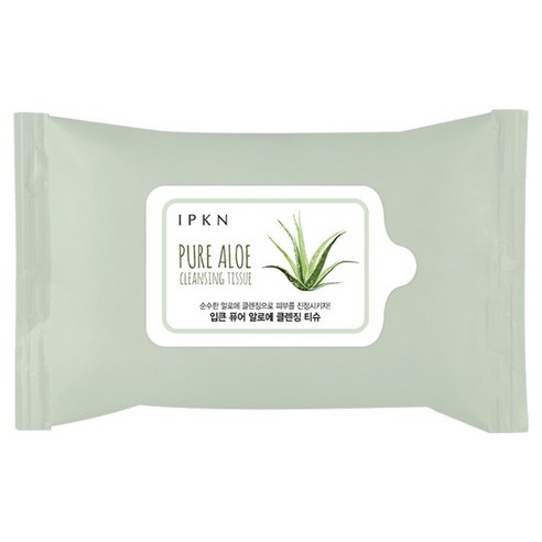 입큰 휴대용 퓨어 알로에 클렌징 티슈, 20매입, 1개