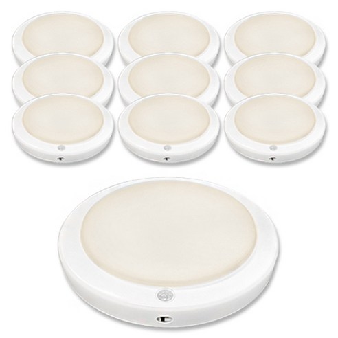 LED 스마트 원형 센서등 15W, 화이트 + 주백색, 10개
