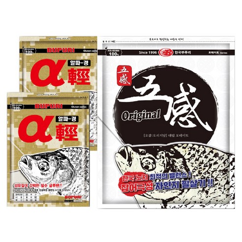 한국부푸리 호사마레시피 알파경 2p + 오감 오리지널 떡밥 세트 1.5kg, 1세트