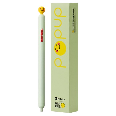 카코 스마일리 팝업 젤펜 0.5mm, 그린, 1개