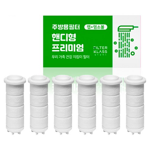 필터클래스 바디럽 퓨어썸 베이직 주방 핸디형 호환 필터, 6개