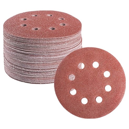 OON 원형 사포 샌딩 페이퍼 8홀 800방 125mm, 50개