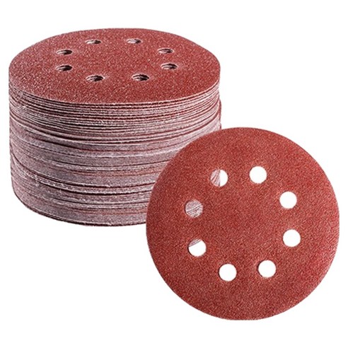 OON 원형 사포 샌딩 페이퍼 8홀 120방 125mm, 50개