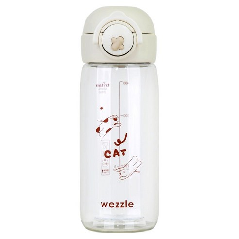 위즐 트라이탄 원터치 물병, 크림화이트, 1개, 480ml