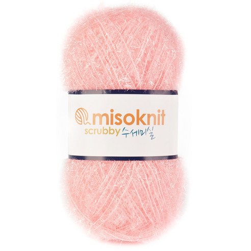 미소털실 펄 수세미실 80g, 09연핑크, 1개