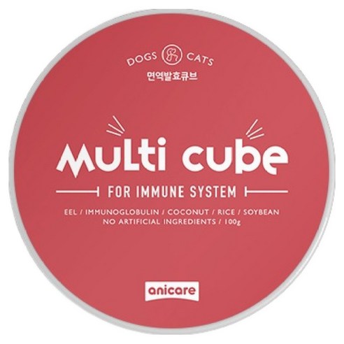 anicare 반려동물 면역 멀티큐브 간식, 혼합맛(장어/코코넛), 100g, 1개