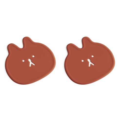 에이드엘 펀칭래빗 실리콘 컵받침, 메이플, 2개