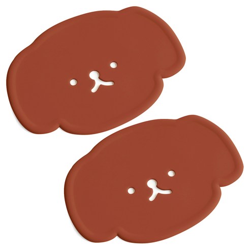 에이드엘 펀칭퍼피 실리콘 컵받침, 메이플, 2개