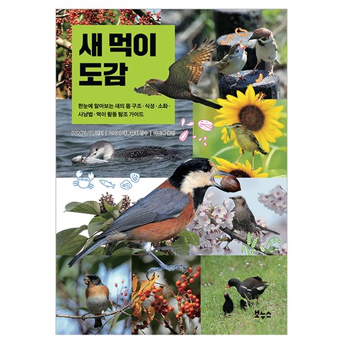 새 먹이 도감:한눈에 알아보는 새의 몸 구조·식성·소화·사냥법·먹이 활동 탐조 가이드, 보누스, POMP LAB