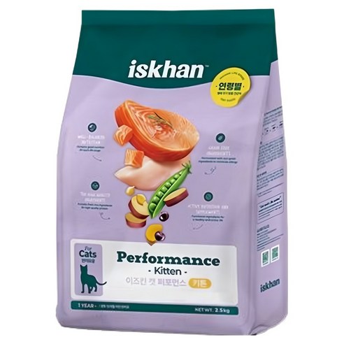 이즈칸 키튼 캣 퍼포먼스 건식사료, 1개, 2.5kg, 연어