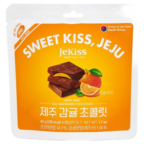 제키스 제주 감귤 초콜릿 6p, 48g, 1개