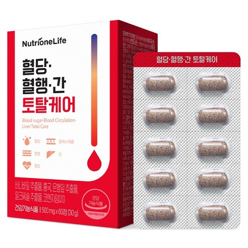 뉴트리원 혈당 혈행 간 토탈케어 30g, 1개, 60정