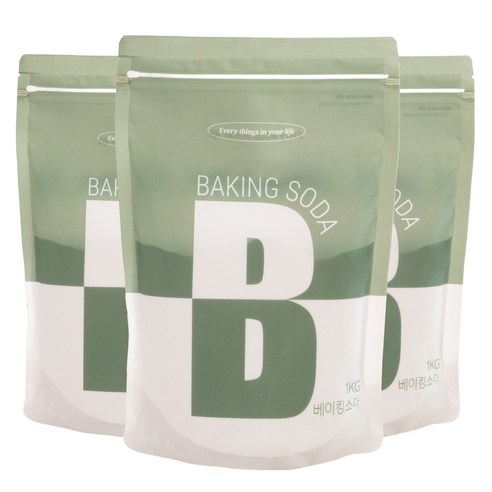 비즐리 프리미엄 베이킹소다, 1kg, 3개