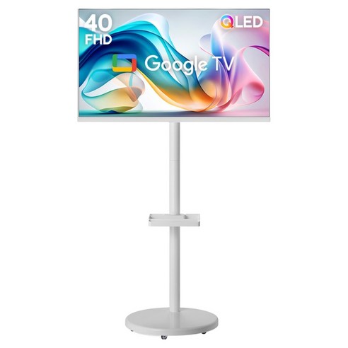 [10% 환급가전] 이노스 FHD QLED 이동식 구글 스마트 TV + 무빙 스탠드 일반형 세트 화이트