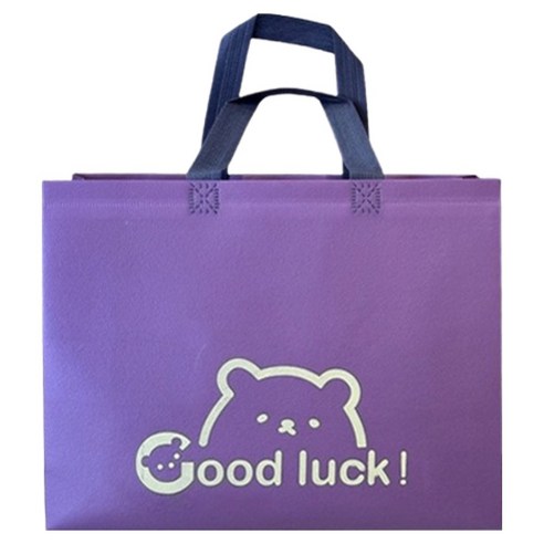 마켓감성 행운곰 부직포백 대형, 오키드, 12개