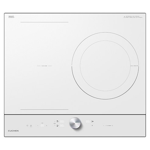 쿠첸 IH FLEX 대화구 올파워 쇼트 인덕션 3구 화이트 CIR-CW30KD0B1 + 인덕션 스탠드케이스 150mm 실버 프리스탠딩 CIR-EW33KD0B1 세트 방문설치