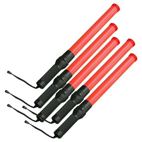웍스기어 교통통제 안전 레드 경광봉 540mm, 5개