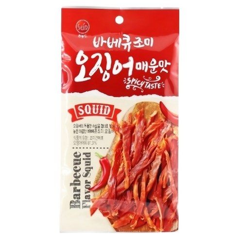 썬푸드 바베큐 조미오징어 매운맛, 30g, 1개