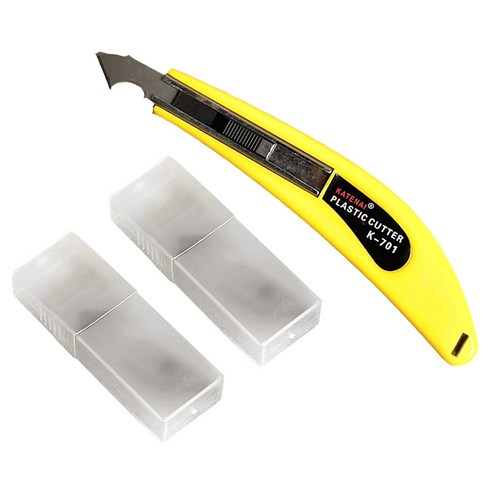 모나코올리브 아크릴 커터 컷팅 칼 + 기본칼날 3p + 추가칼날 20p 세트, 노랑(칼), 1세트