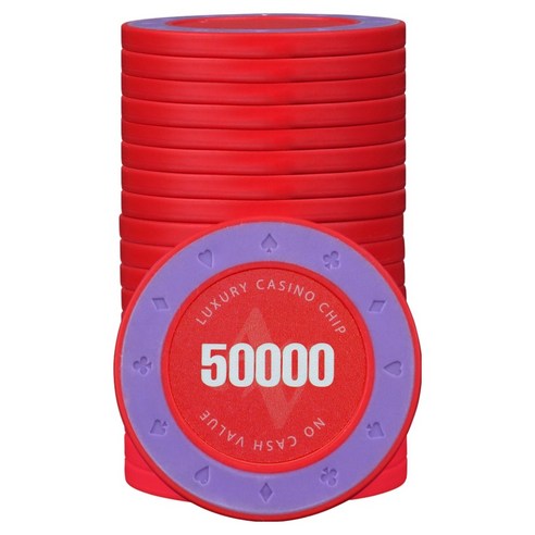 AAHM 16G 엣지 포커칩 50000, 레드, 25개