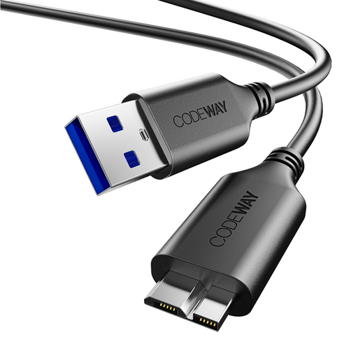 코드웨이 USB 3.0 A to 마이크로B 외장하드 케이블, 0.3m, 1개