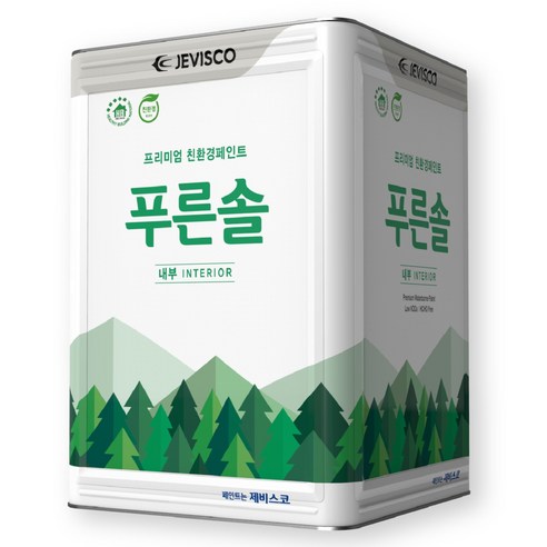 제비스코 푸른솔 프로 내부 페인트, 1개, 17.5L, 백색