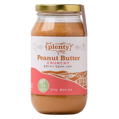 Plenty 플랜티푸드 땅콩버터 크런치, 500g, 1개