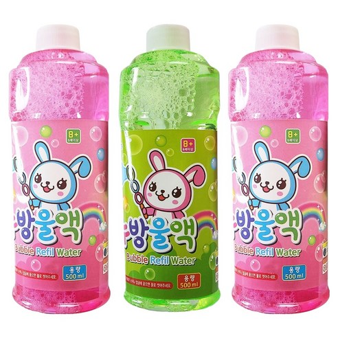 해피아이 비누방울 리필액 500ml, 랜덤발송, 3개