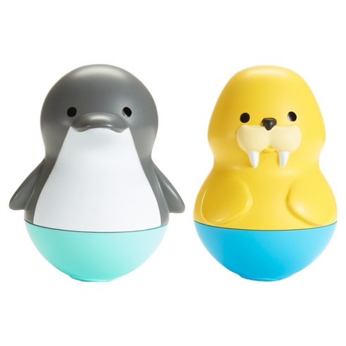 먼치킨 플로팅 오뚝이 아기 목욕놀이 장난감 2종 세트, 혼합색상, 1세트