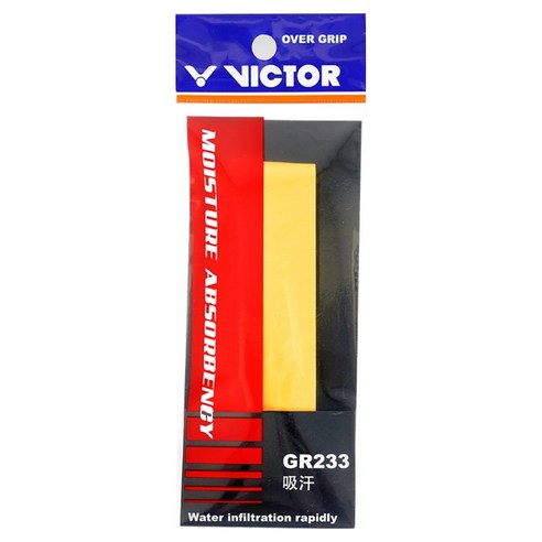 빅터 흡수성 얇은 오버그립 GR233, E Yellow, 1개