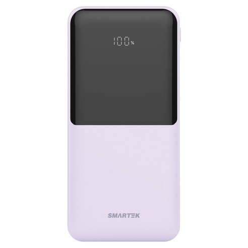 스마텍 LED 3포트 여행용 고속 충전 보조배터리 20000mAh, 퍼플, STPB-QB2