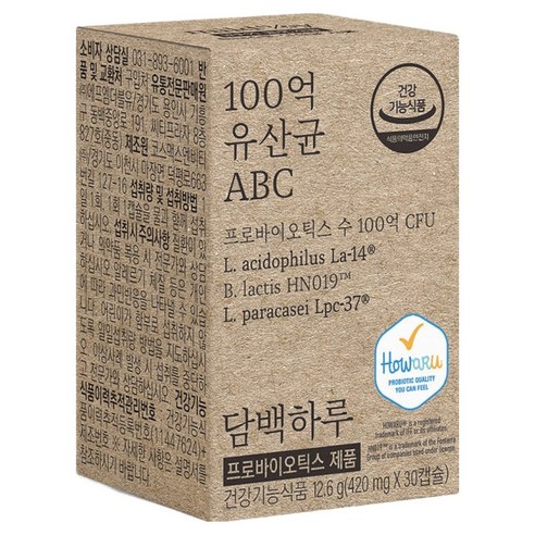 담백하루 100억 유산균 ABC, 1개, 30정
