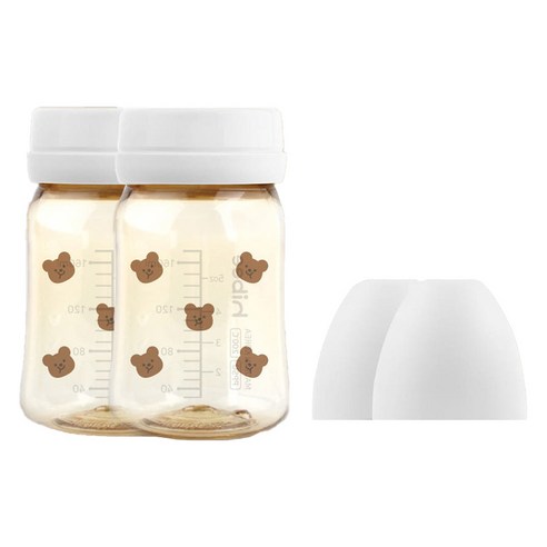 하이비 유아용 PPSU 노꼭지 젖병 트윈팩, 볼빵곰 + 화이트, 2개, 170ml