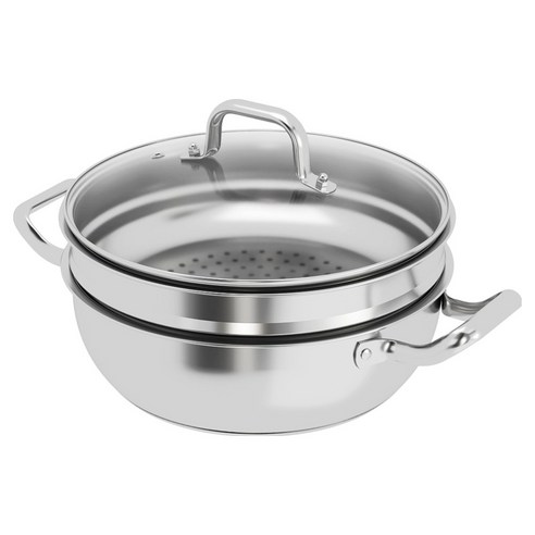 홈즈 IH 인덕션 3중 올스텐 2단 찜기, 1개, 24cm