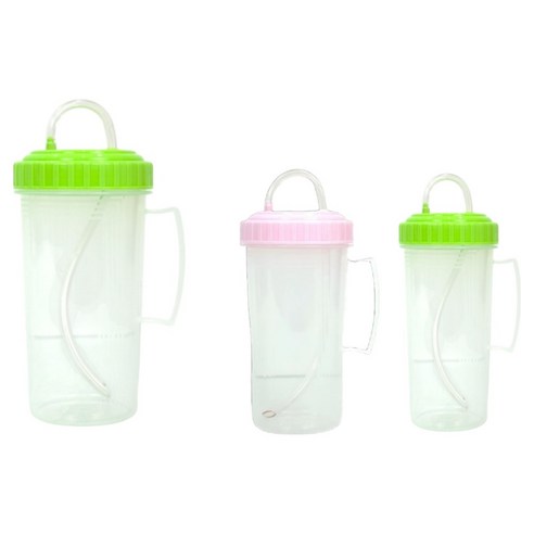 리빙패밀리 흘림방지 손잡이 빨대컵 400ml, 랜덤발송, 3개
