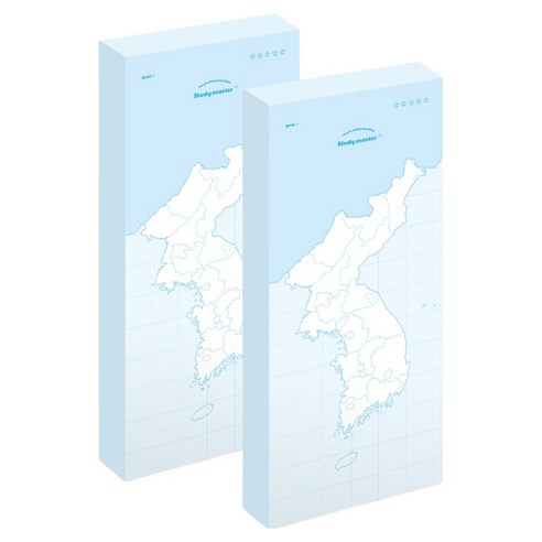 뮤니드 한반도지도 핸디 메모패드, 블루, 2개, 80개입