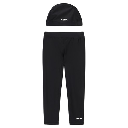 네파키즈 아동용 래시가드 베이직 레깅스 + 수영모 세트