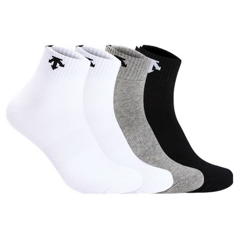 데상트 여성용 목로고 발목양말 4켤레 세트, 혼합색상, 1세트