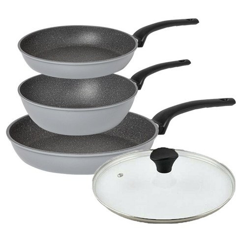 인터쿡 퀸센스 후라이팬 3종 + 유리뚜껑 세트, 그레이, 1세트, 후라이팬 28cm + 후라이팬 24cm + 궁중팬 24cm + 유리뚜껑 28cm