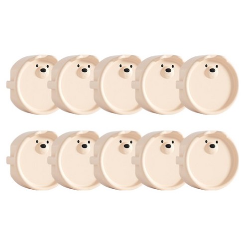 아이끌레 감전방지 실리콘 콘센트커버, 크림, 10개