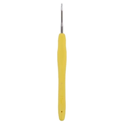 앵콜스 라바라바 실리콘 코바늘 모사용 4/0호 2.5mm, 노랑색, 1개