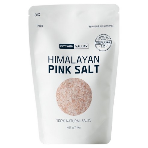 키친밸리 히말라야 핑크솔트 중간 소금, 1kg, 1개