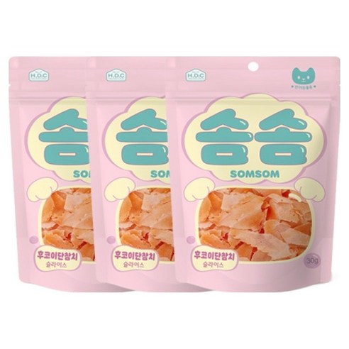 솜솜 반려동물 후코이단참치 슬라이스 간식 3p, 1개, 90g, 참치
