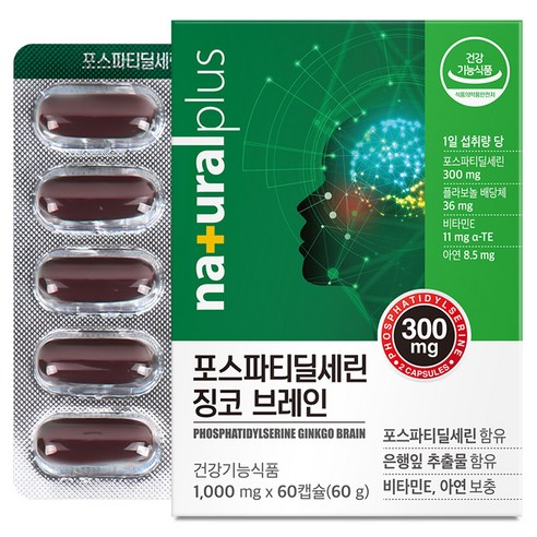 내츄럴플러스 포스파티딜세린 징코 브레인 60g, 60정, 1개