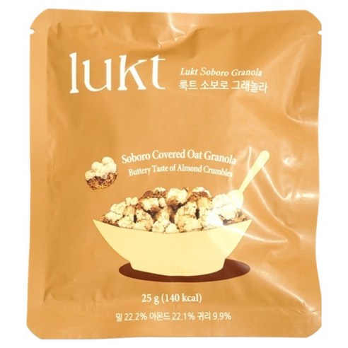 LUKT 소보로 그래놀라, 25g, 1개