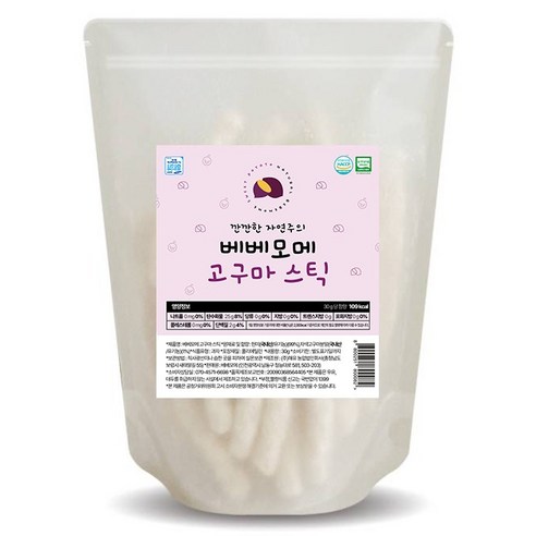 베베모메 유아용 유기농 스틱 떡뻥, 30g, 1개, 고구마