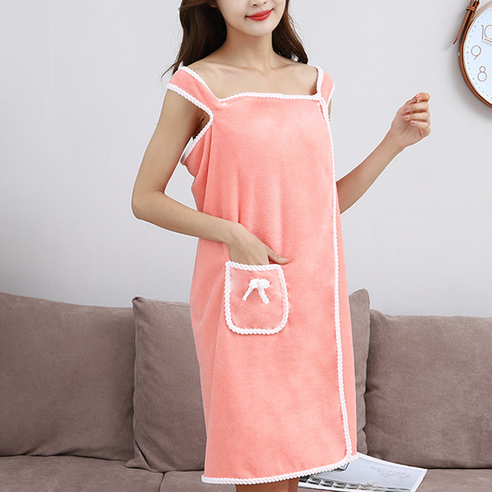 더부들 목욕 가운 호텔 샤워 가운 80 x 135 cm, 분홍색, 1개