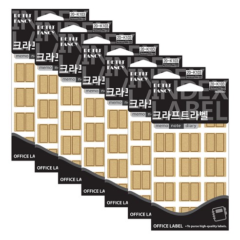 쁘띠팬시 크라프트 라벨 견출지 20-K103, 7개