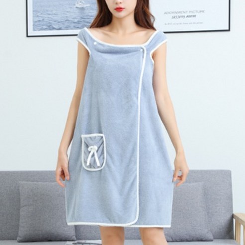 더부들 골프 샤워 가운 80 x 135 cm, 파란색, 1개