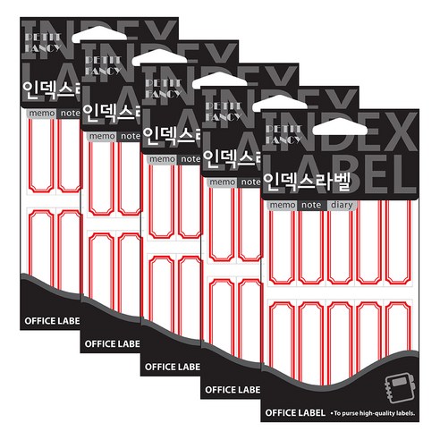 쁘띠팬시 인덱스 견출지 20-222R, 빨간색, 18개입, 5개